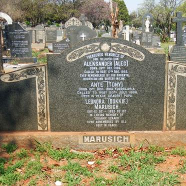 MARUSICH Ante 1904-1969 &amp; MARUSICH Leonora 1917-1983 :: MARUSICH Aleksander 1936-1955