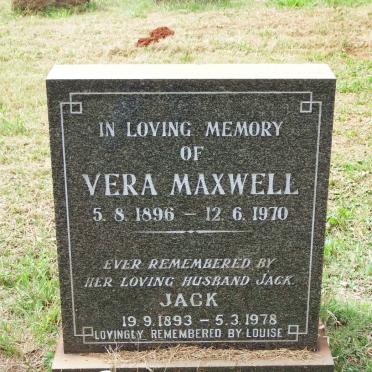 MAXWELL Jack 1893-1978 &amp; Vera 1896-1970