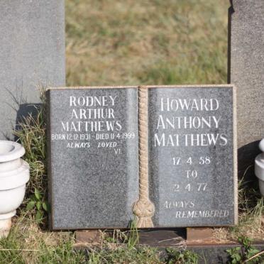 MATTHEWS Rodney Arthur 1931-1999 :: MATTHEWS Howard Anthony 1958-1977