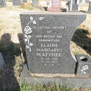 MATTHEE Elaine Margaret 1920-1993