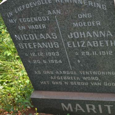 MARITZ Nicolaas Stefanus 1903-1984 &amp; Johanna Elizabeth 1912-