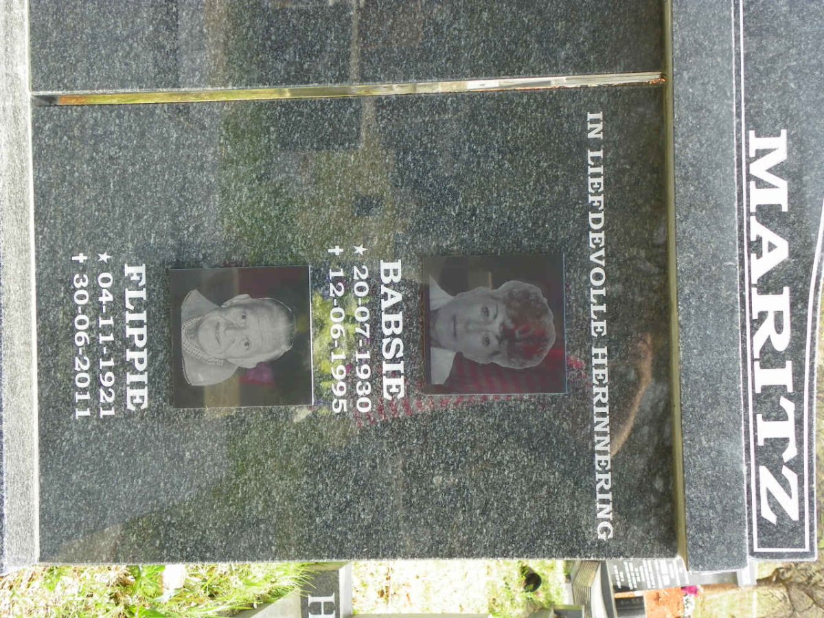 MARITZ Flippie 1921-2011 &amp; Babsie 1930-1995