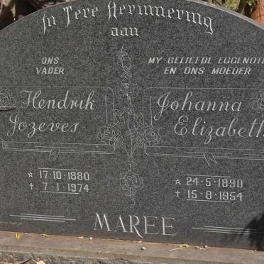 MAREE Hendrik Jozeves 1880-1974 &amp; Johanna Elizabeth 1890-1954