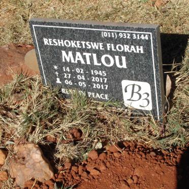 MATLOU Reshoketswe Florah 1945-2017