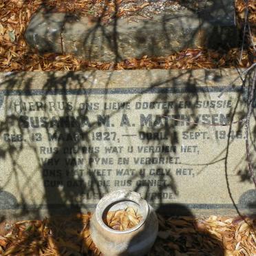 MATTHYSEN Susanna M.A. 1927-1946
