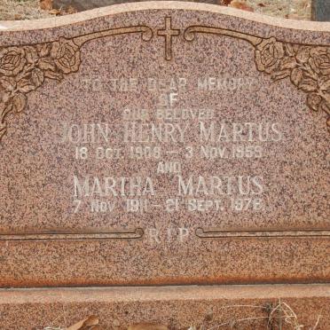 MARTUS John Henry 1908-1959 &amp; Martha 1911-1976