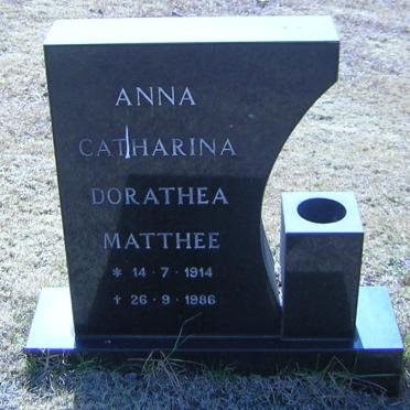 MATTHEE Anna Catharina Dorathea 1914-1986