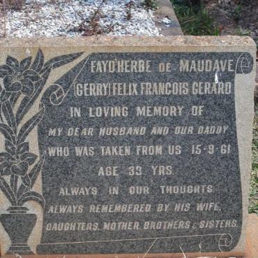 MAUDAVE Felix Francois Gerard, FAYD'HERBE de  -1961
