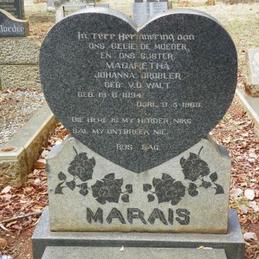 MARAIS Magaretha Johanna Grobler nee V.D. WALT 1894-1963