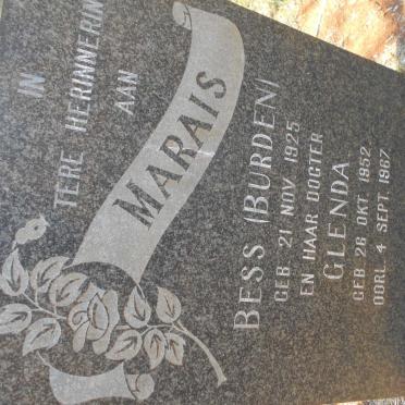 MARAIS Bess nee BURDEN 1925-1967 :: MARAIS Glenda 1952-1967