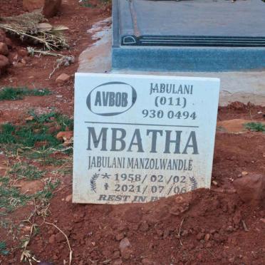 MBATHA Jabulani Manzolwandle 1958-2021