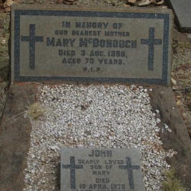 McDONOUGH Mary -1959 :: McDONOUGH John -1978