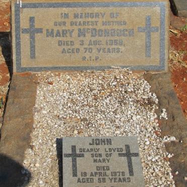 McDONOUGH Mary -1959 :: McDONOUGH John -1978