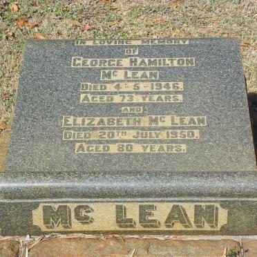 McLEAN George Hamilton -1946 &amp; Elizabeth -1950