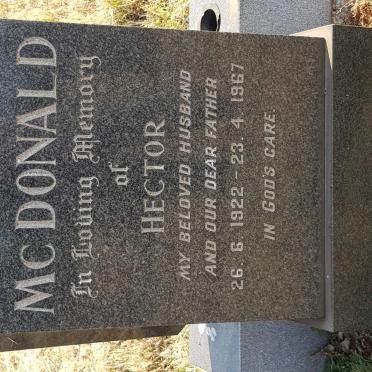 McDONALD Hector 1922-1967