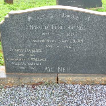 McNEIL Harold Hugh 1873-1958 &amp; Lilian 1905-1960