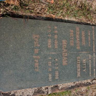 MCADAM Hermanus Pieter 1900-1962 &amp; Catherine 1900-1982