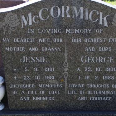 McCORMICK George 1900-1988 &amp; Jessie 1901-1981