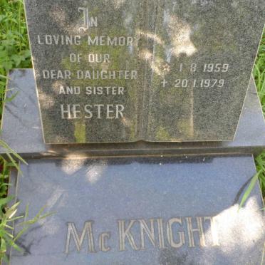 McKNIGHT Hester 1959-1979