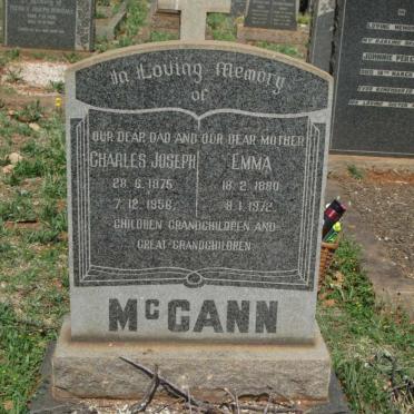 McCANN Charles Joseph 1875-1956 &amp; Emma 1880-1972