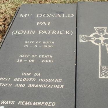 MCDONALD John Patrick 1930-2006