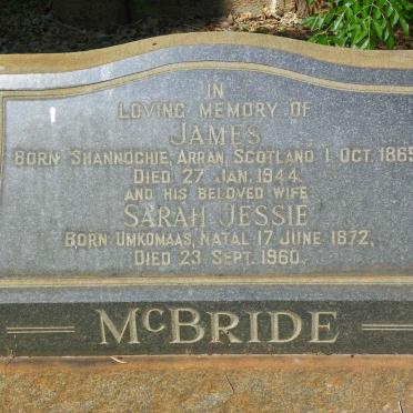 McBRIDE James 1865-1944 &amp; Sarah Jessie 1872-1960