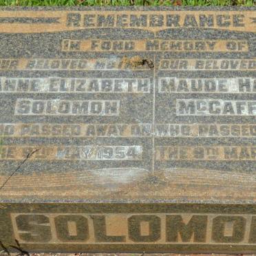 McCAFFERY Maude Harriet -1948 :: SOLOMON Anne Elizabeth -1954