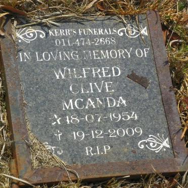 MCANDA Wilfred Clive 1954-2009