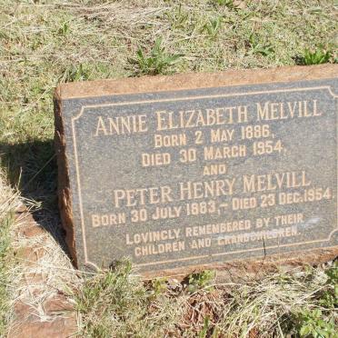 MELVILL Peter Henry 1883-1954 &amp; Annie Elizabeth 1886-1954