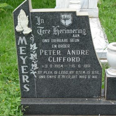 MEYERS Peter Andre Clifford 1954-1981
