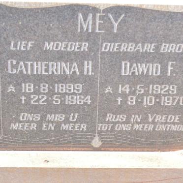 MEY David F. 1929-1970 &amp; Catherina H. 1899-1964