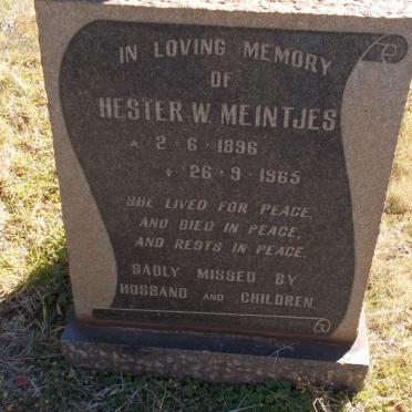 MEINTJES Hester W. 1896-1965