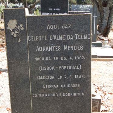 MENDES Celeste D'Almeida Telmo Adrantes 1907-1957