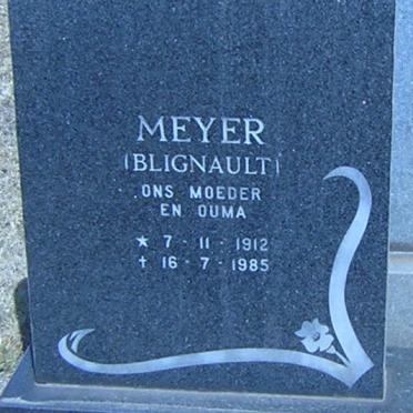 MEYER nee BLIGNAULT 1912-1985