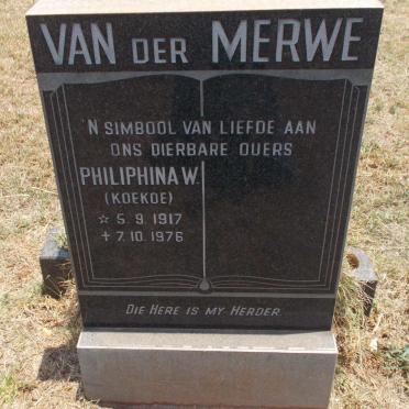 MERWE Philiphina W., van der 1917-1976