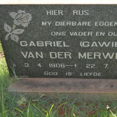 MERWE Gabriel, van der 1906-1983