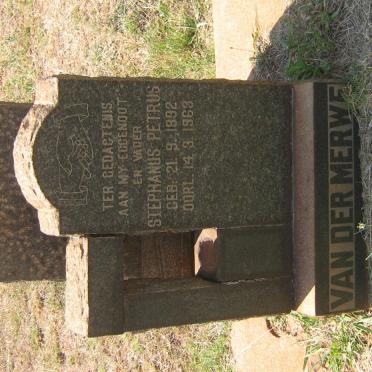 MERWE Stephanus Petrus, van der 1892-1963