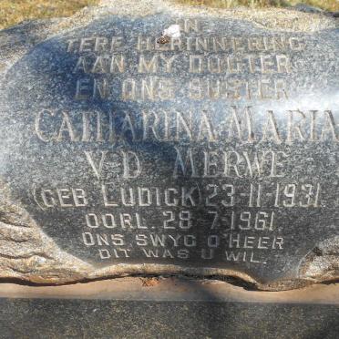 MERWE Catharina Maria, v.d. nee LUDICK 1931-1961