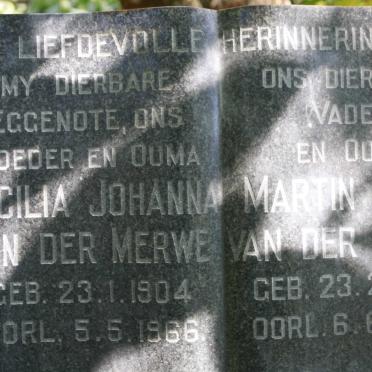 MERWE Martin David, van der 1906-1968 &amp; Cecilia Johanna 1904-1966