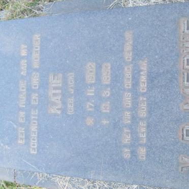 MERWE Katie, v.d., nee JACK 1902-1953