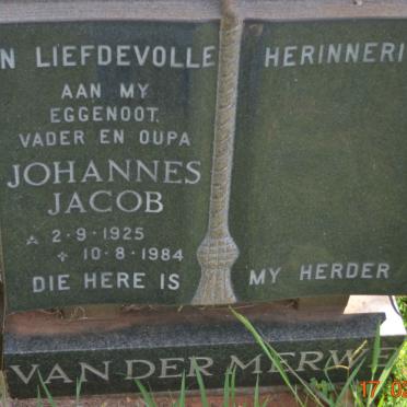 MERWE Johannes Jacob, van der 1925-1984