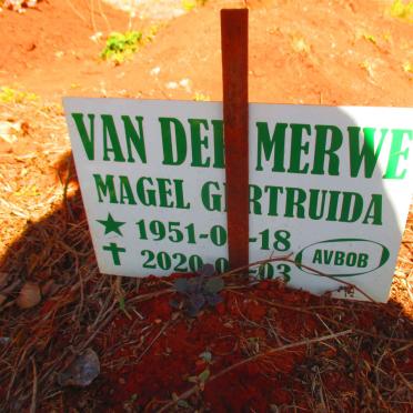 MERWE Magel Gertruide, van der 1951-2020