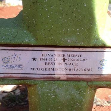 MERWE H.J., van der 1964-2021