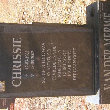 MERWE Chrissie, van der 1963-2002