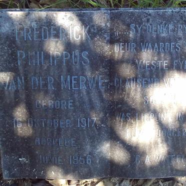 MERWE Frederick Philippus, van der 1917-1956