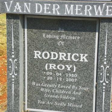 MERWE Rodrick, van der 1950-2007