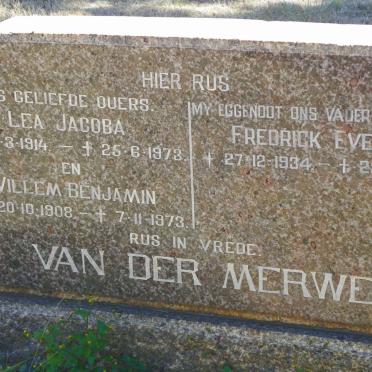MERWE Willem Benjamin, van der 1908-1973 &amp; Lea Jacoba 1914-1973