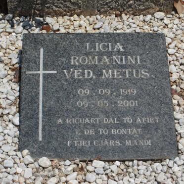 METUS Licia Romanini 1919-2001 :: METUS Angelo 1912-1953 :: METUS Antonio 1942-2009