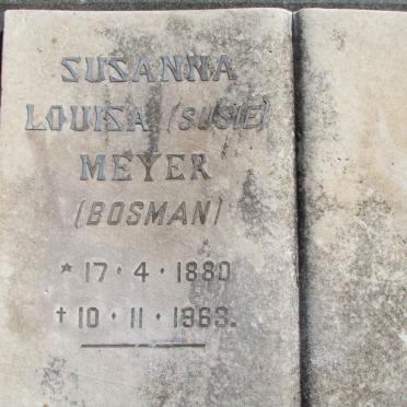MEYER Susanna Louisa nee BOSMAN 1880-1963