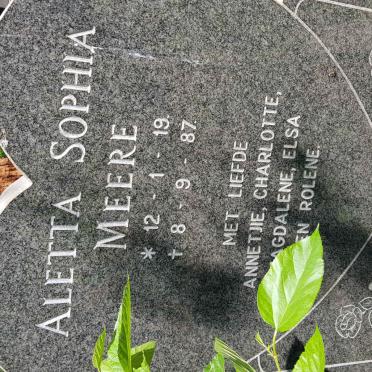 MEERE Aletta Sophia 1919-1987